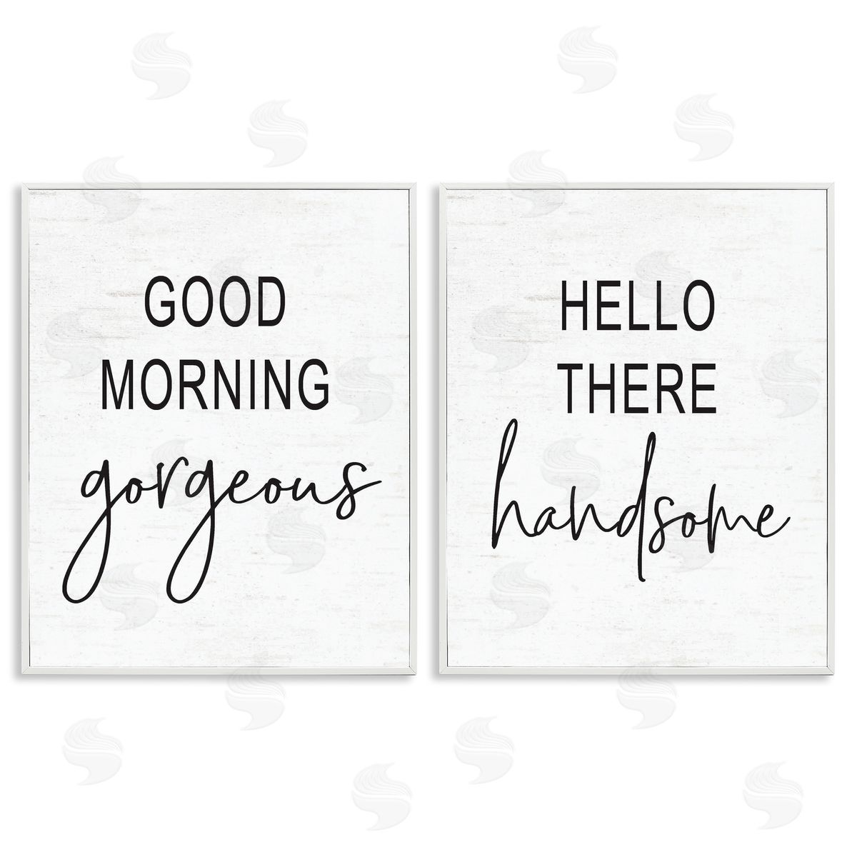 Gorgeous & Handsome Romantic Greetings White Frame Print Wall Art, Home Decor by Lettered and Lined