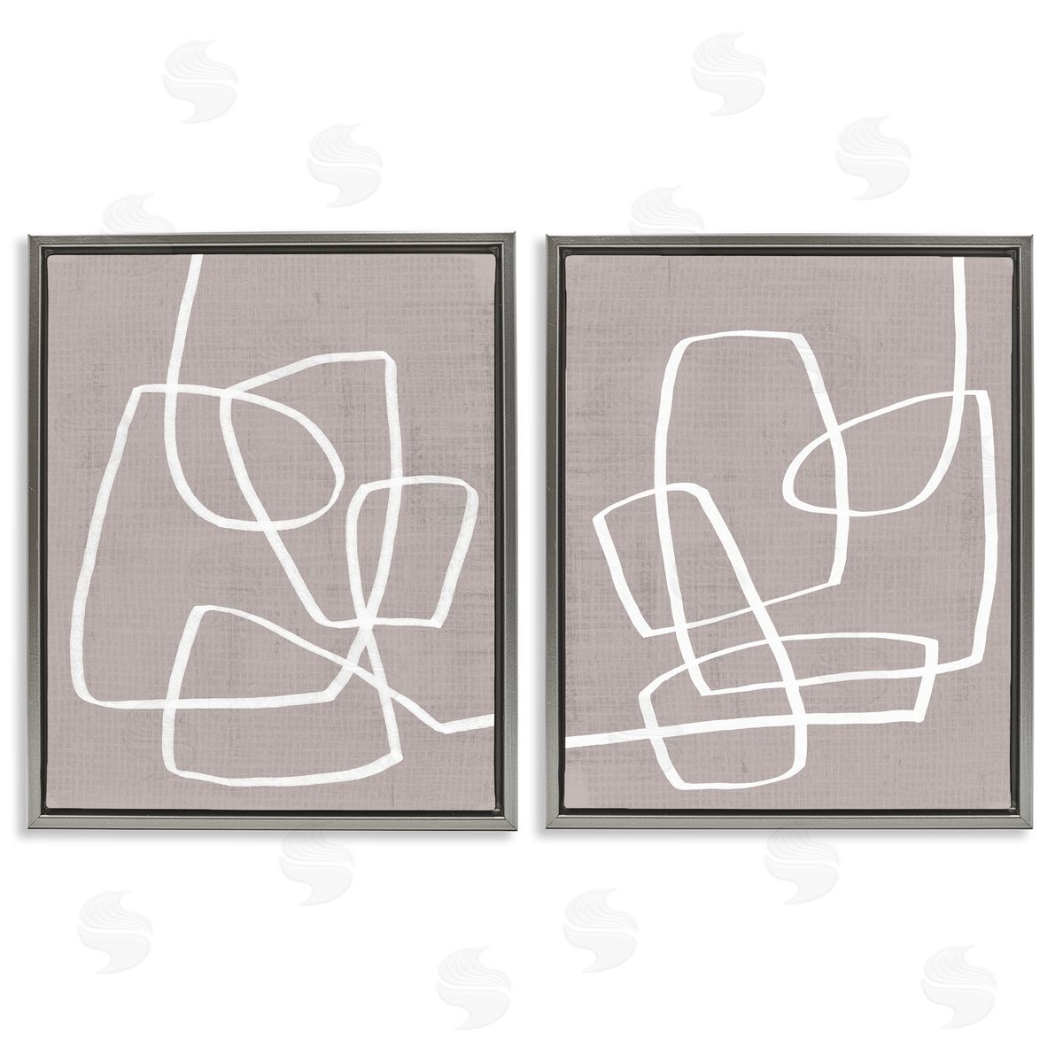 Minimal Abstract Busy Line Grey Floating Frame Canvas Wall Art, Home Decor by June Erica Vess
