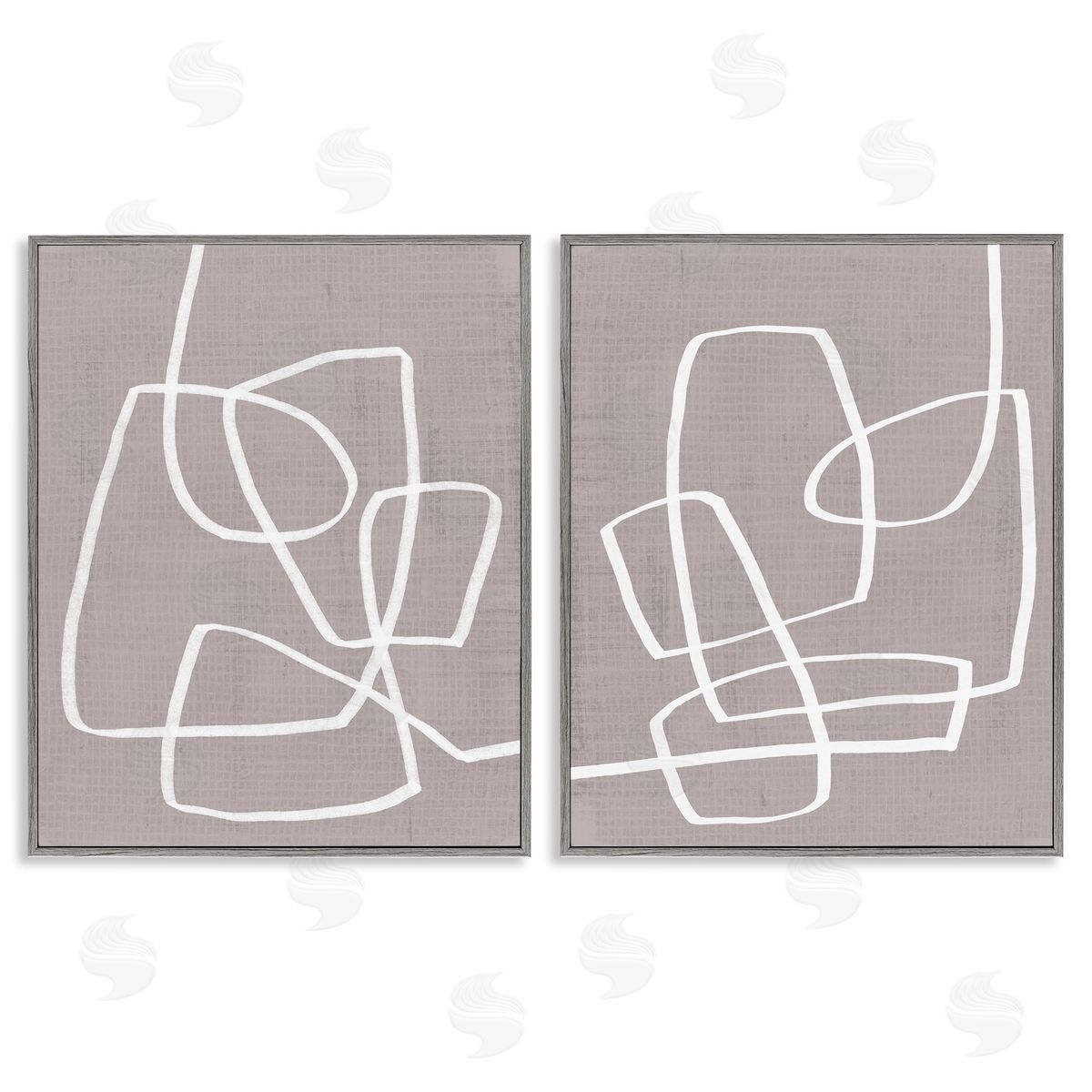 Minimal Abstract Busy Line Grey Frame Print Wall Art, Home Decor by June Erica Vess