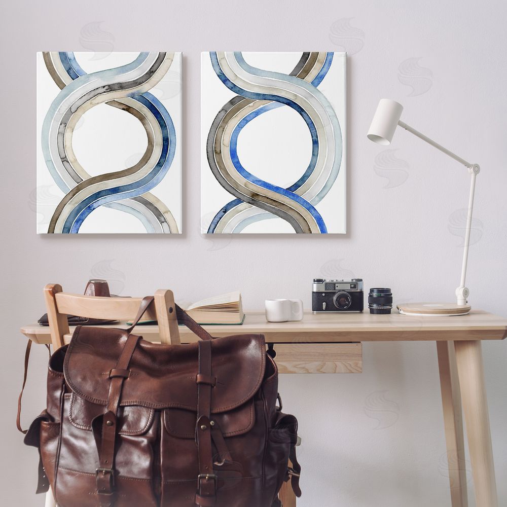 Grace Popp Two Dimensional Spiral Helix Abstract Lines Canvas Wall Art Print in Room