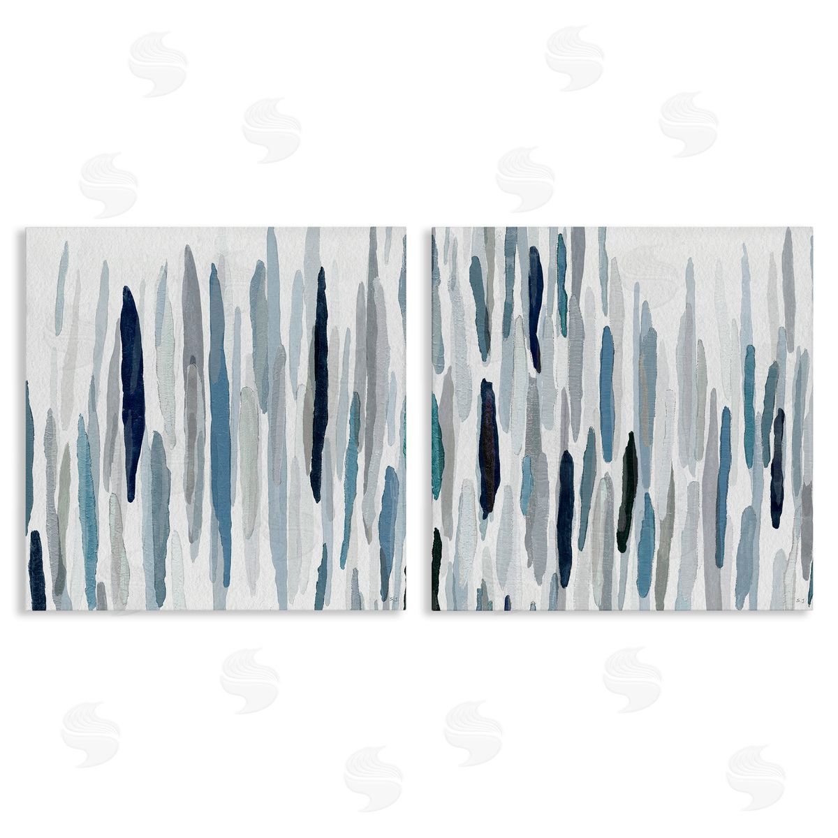 Abstract Brushed Rainfall Contemporary Canvas Wall Art, Home Decor by Susan Jill