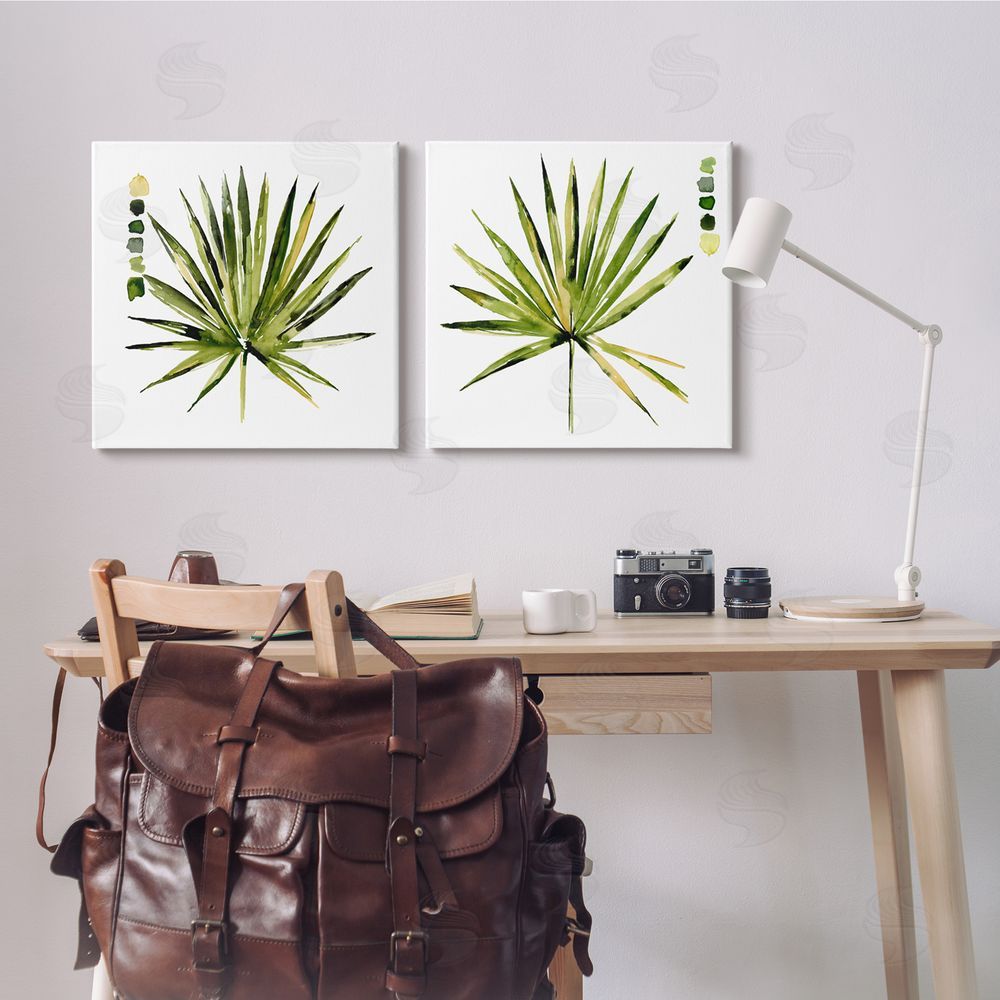 Jennifer Paxton Parker Spiky Aloe Palm Plant Paint Hue Guide Canvas Wall Art Print in Room