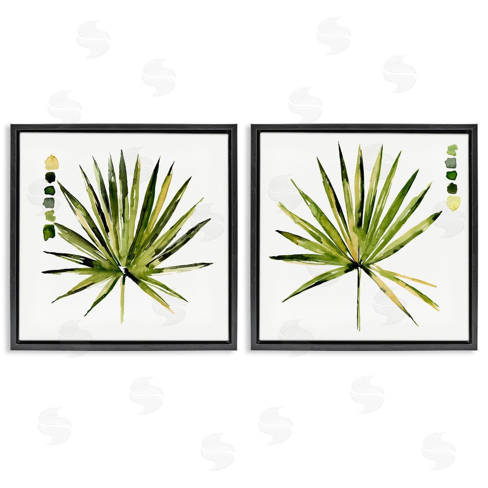 Jennifer Paxton Parker Spiky Aloe Palm Plant Paint Hue Guide Black Floating Frame Canvas Wall Art Print