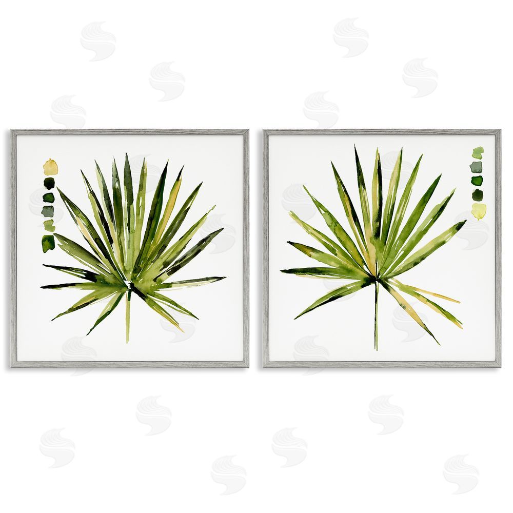 Jennifer Paxton Parker Spiky Aloe Palm Plant Paint Hue Guide Gray Framed Giclee Wall Art Print