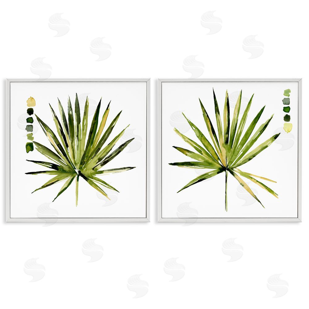 Jennifer Paxton Parker Spiky Aloe Palm Plant Paint Hue Guide White Framed Giclee Wall Art Print