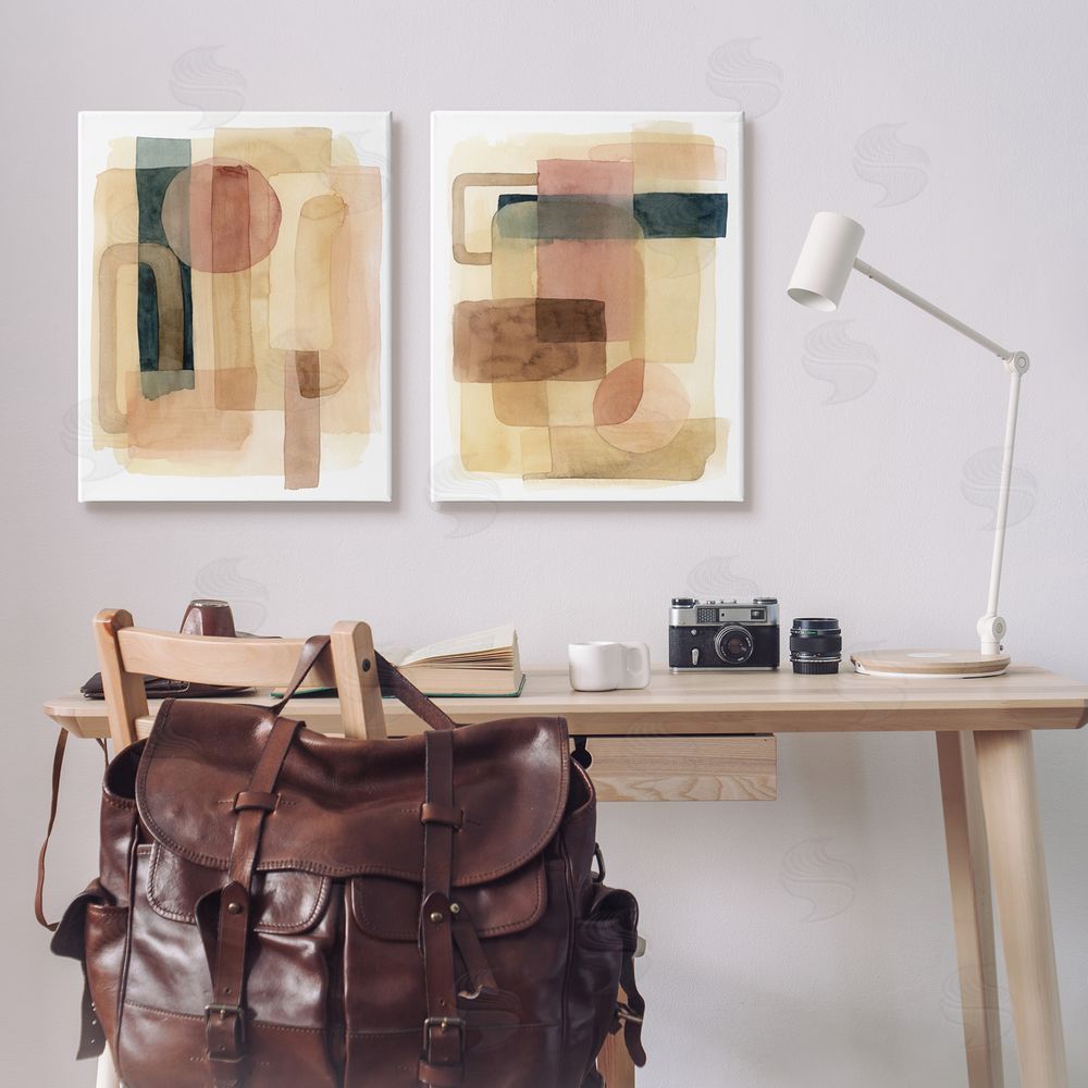 Grace Popp Geometric Shapes Abstract Clustered Forms Canvas Wall Art Print in Room