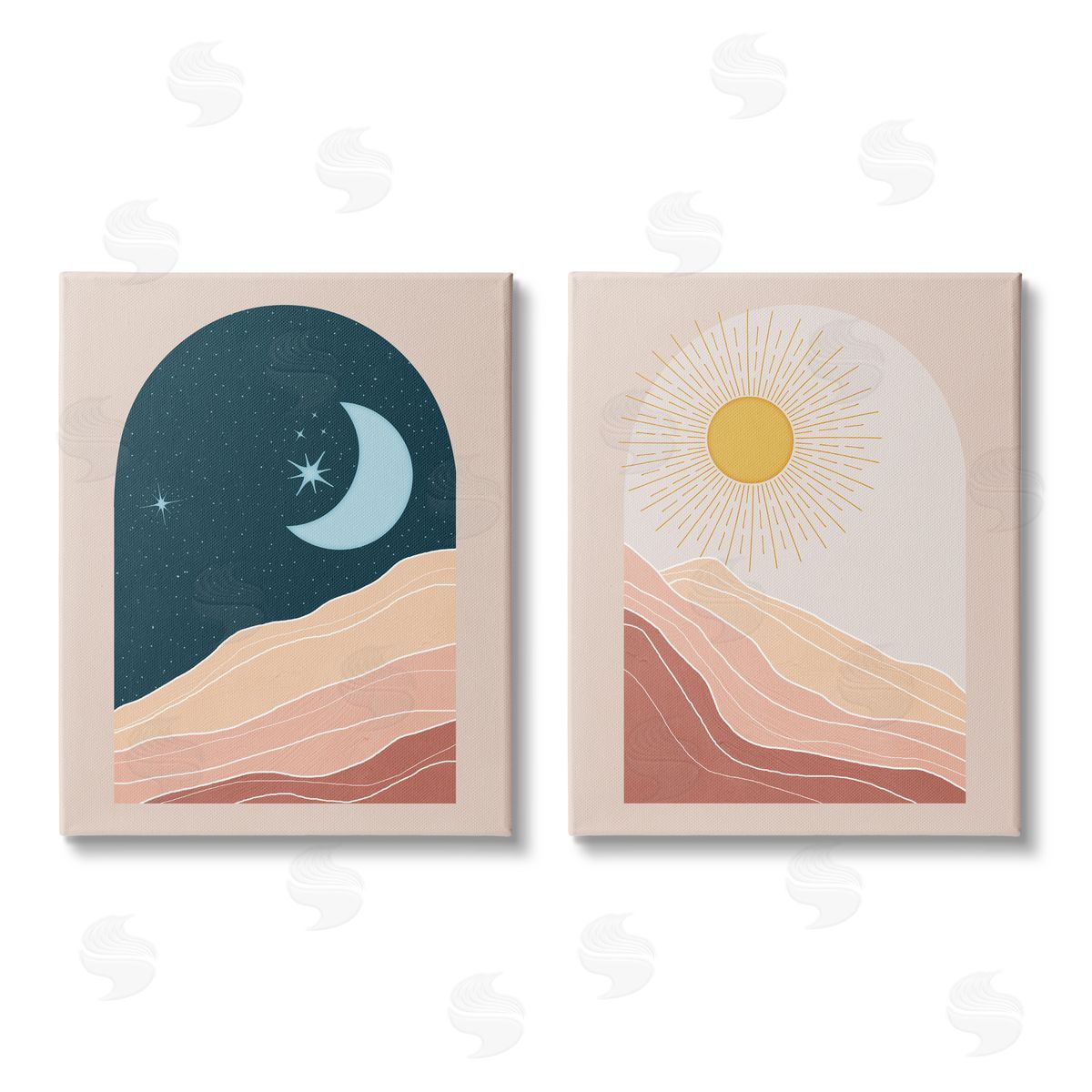 Nina Blue Energetic Arid Desert Daily Sky Windows Canvas Wall Art Print