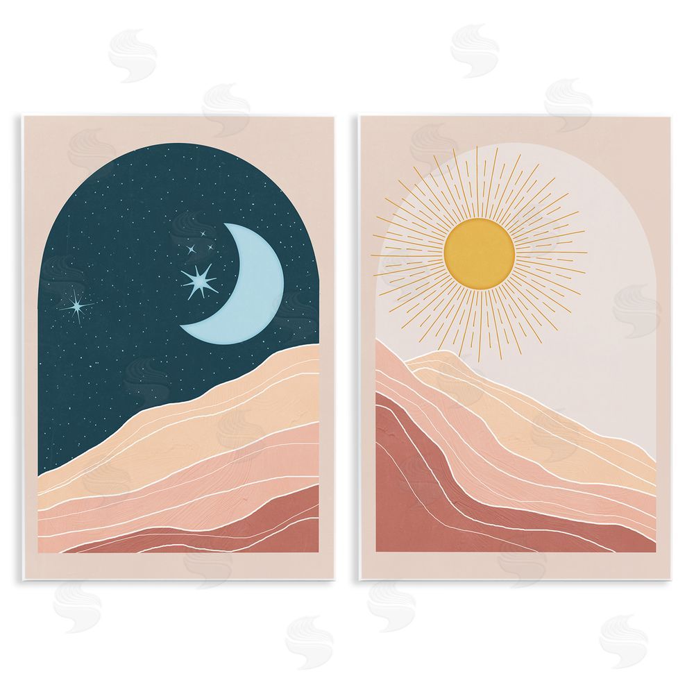 Nina Blue Energetic Arid Desert Daily Sky Windows Wooden Wall Plaque Art Print