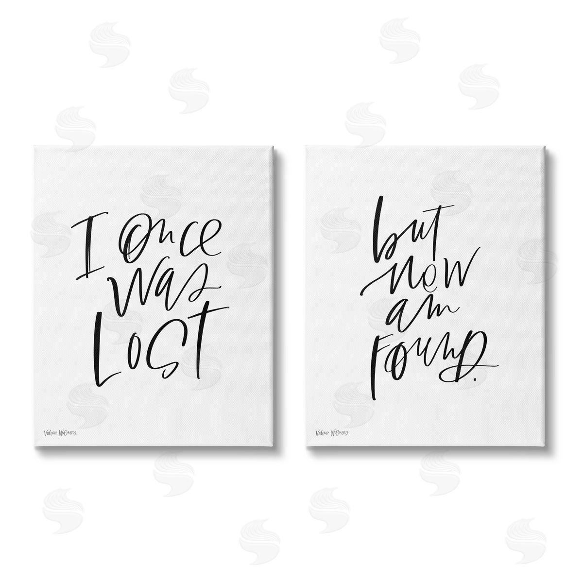 Valerie Wieners Lost Now Am Found Calligraphy Religious Canvas Wall Art Print