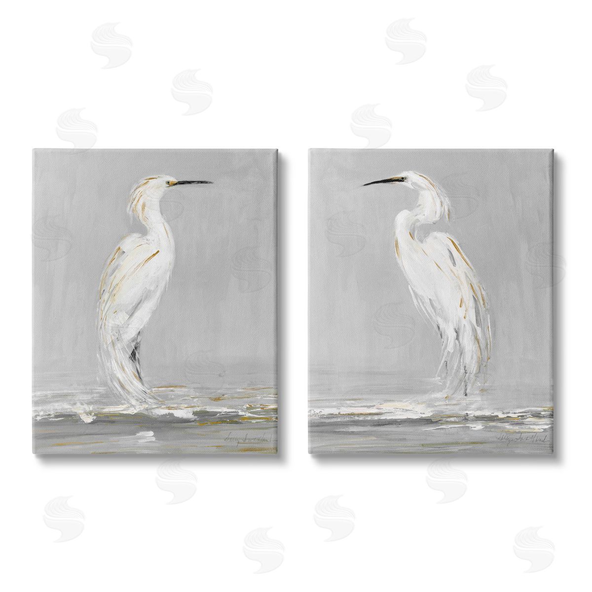 Sally Swatland Beautiful Tranquil Calming White Birds Canvas Wall Art Print