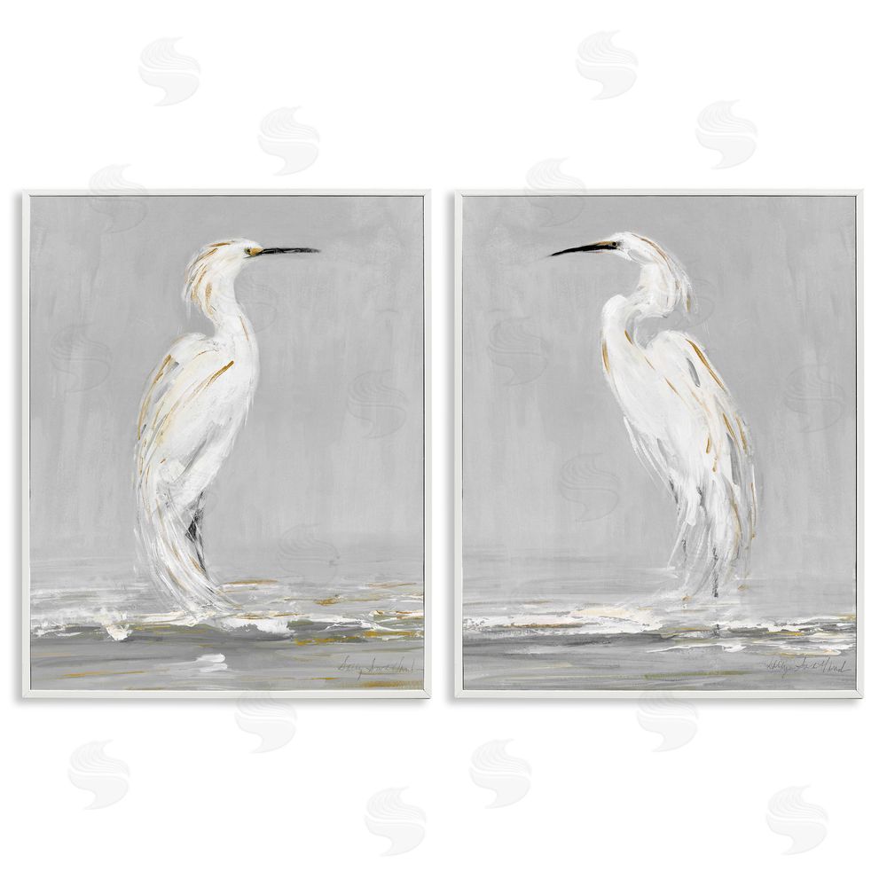 Sally Swatland Beautiful Tranquil Calming White Birds White Framed Giclee Wall Art Print
