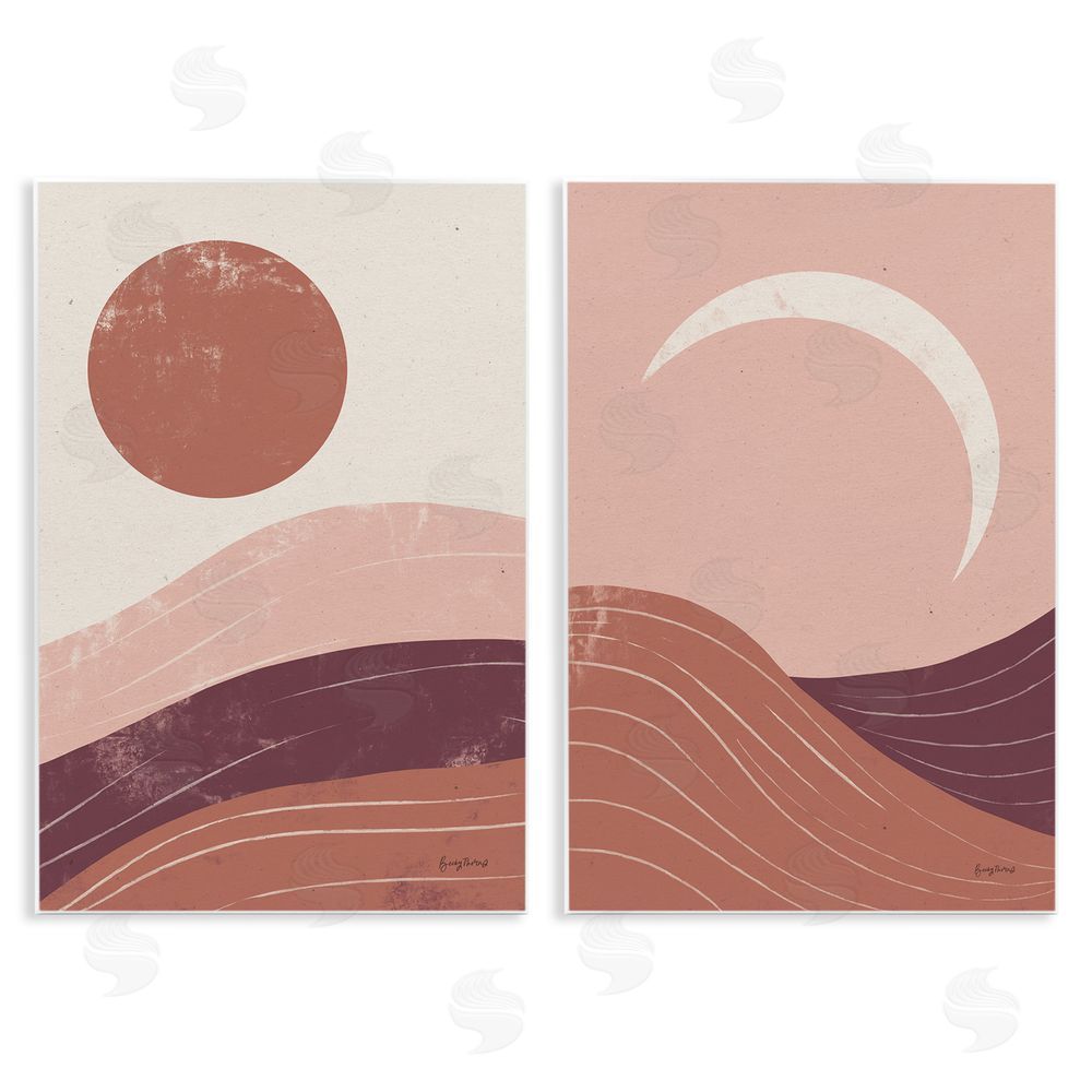 Becky Thorns Sun And Moon Sunrise Sunset Desert Collage Wooden Wall Plaque Art Print