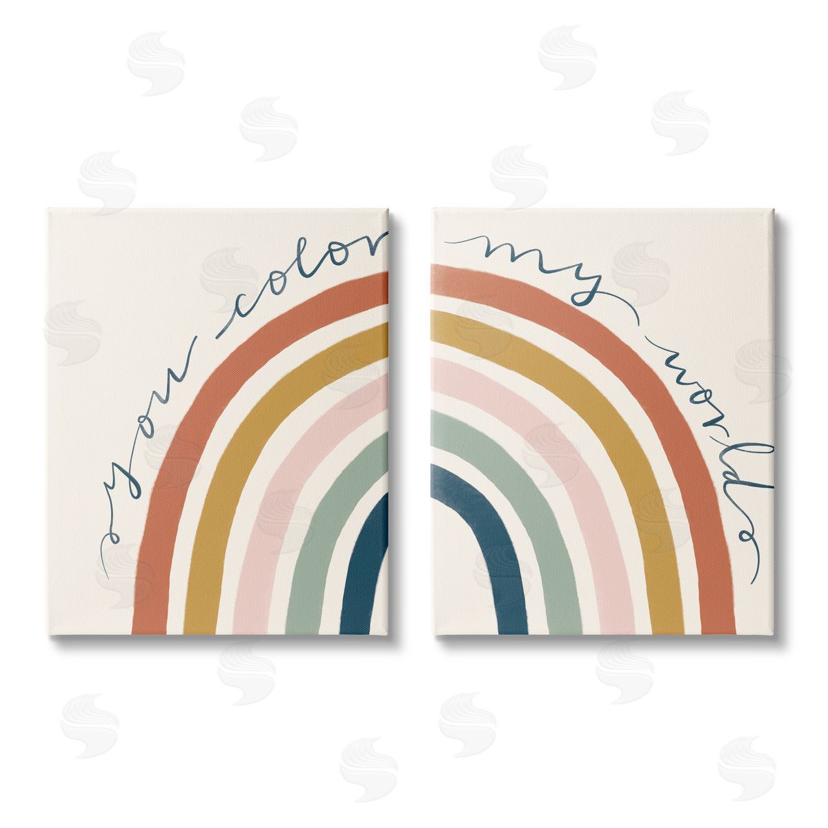 Deborah Curiel Rainbow Script Phrase Design Illustration  Canvas Wall Art Print