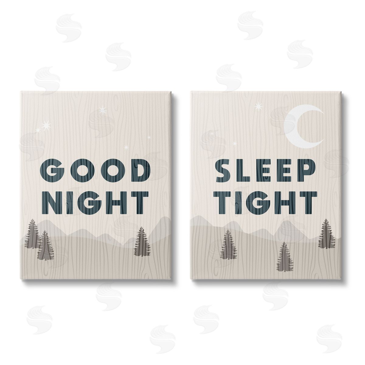 Stupell Studio Good Night Sleep Tight Nighttime Mountain Canvas Wall Art Print