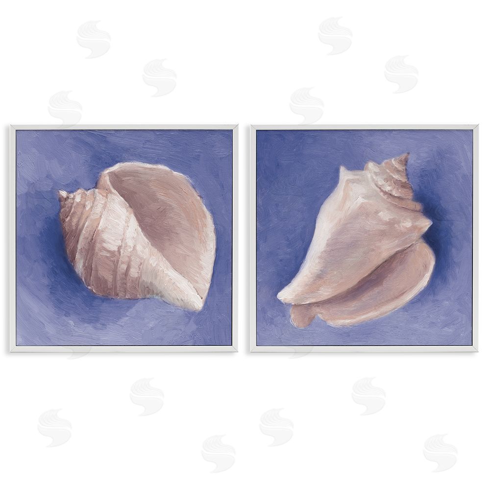 Lanie Loreth Simple Classic Seashell Conch Still Life White Framed Giclee Wall Art Print