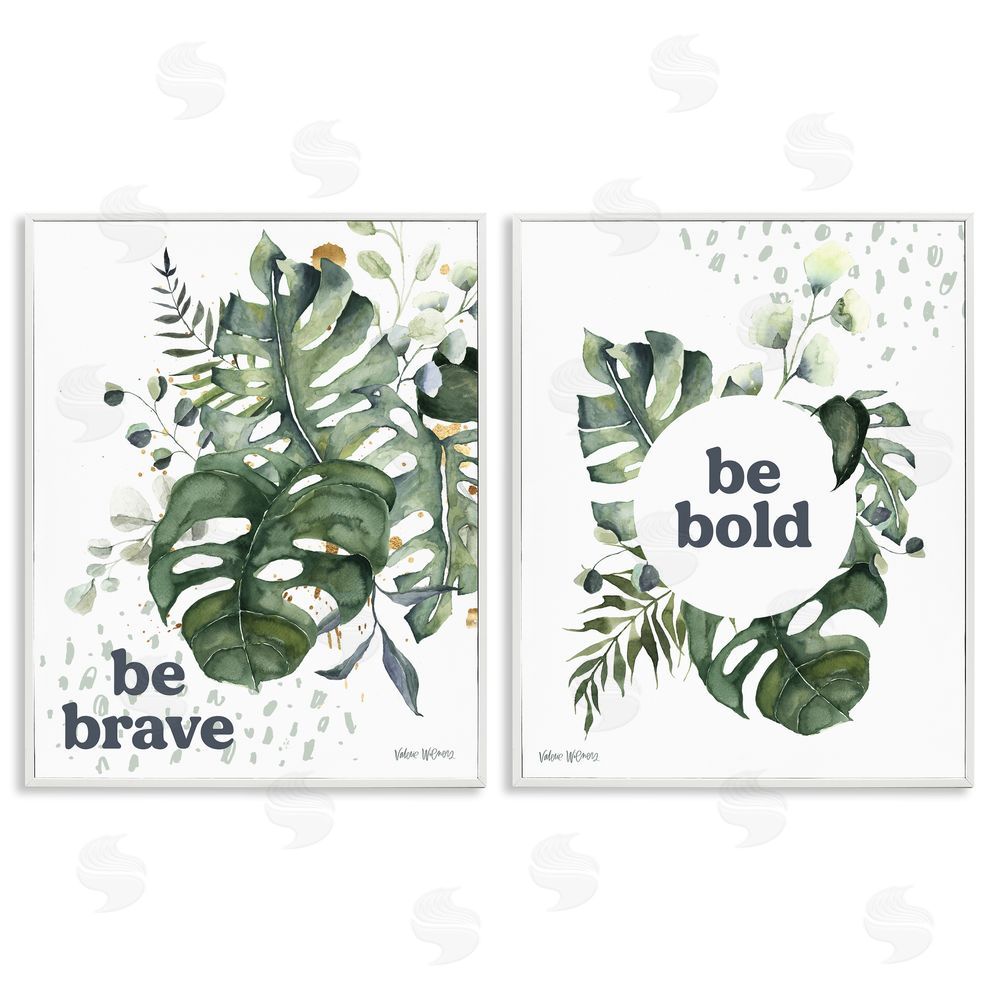 Valerie Wieners Bold & Brave Botanical Watercolor Monstera White Framed Giclee Wall Art Print