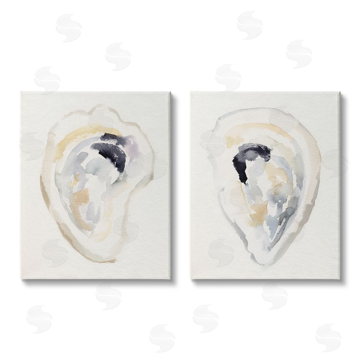 Victoria Barnes Abstract Watercolor Detail Oyster Shell Canvas Wall Art Print