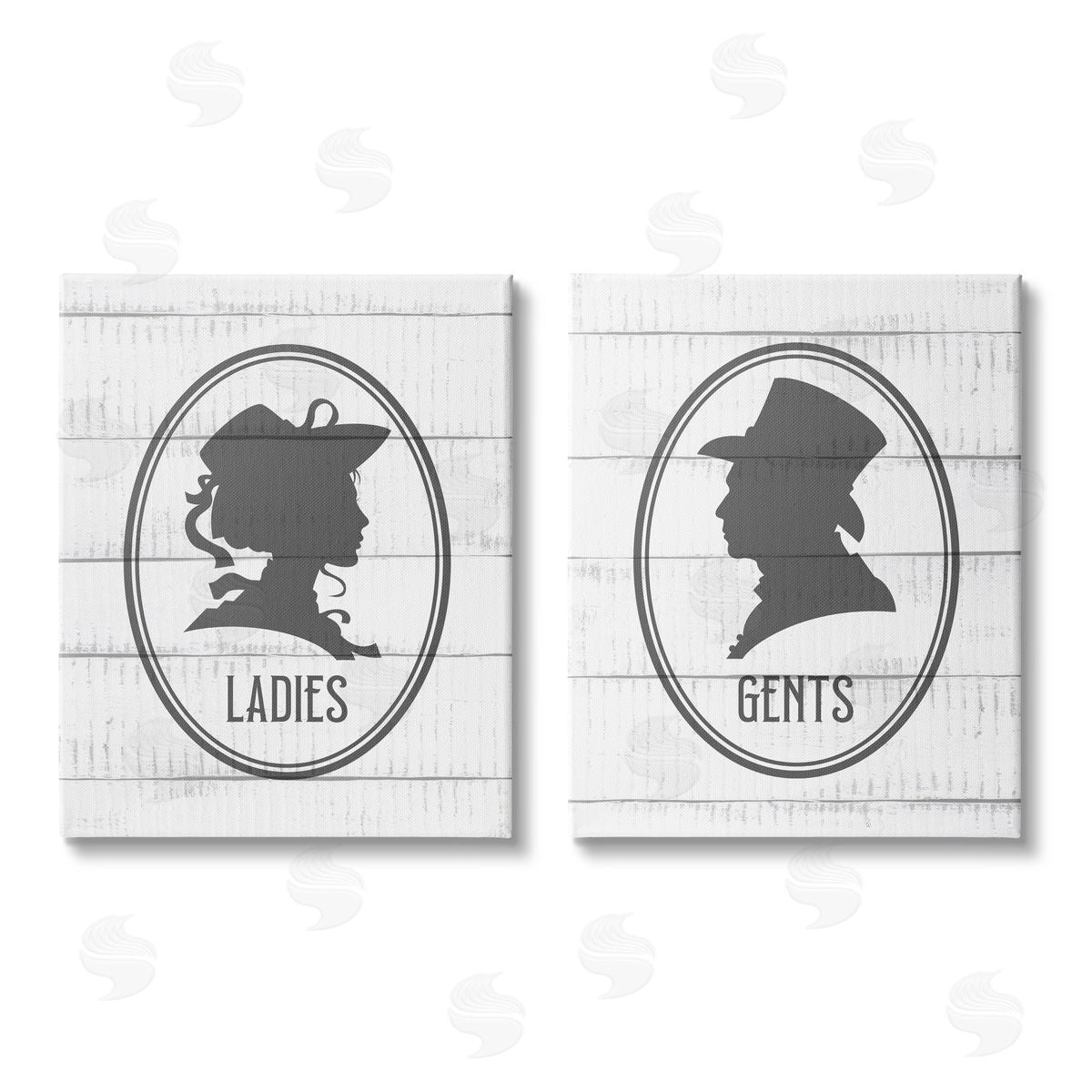Kim Allen Vintage Ladies Gents Restroom Rustic Canvas Wall Art Print