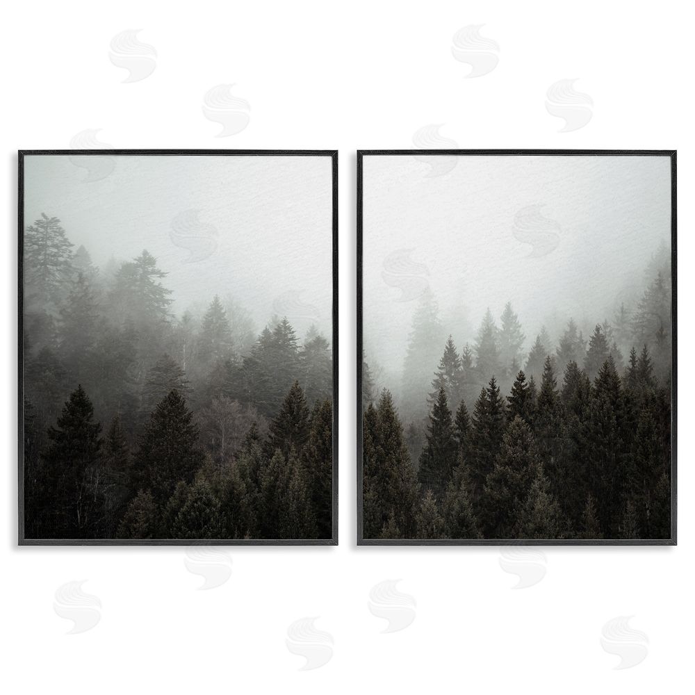 Kim Allen Serene Mountainous Forest Trees Nature Black Framed Giclee Wall Art Print