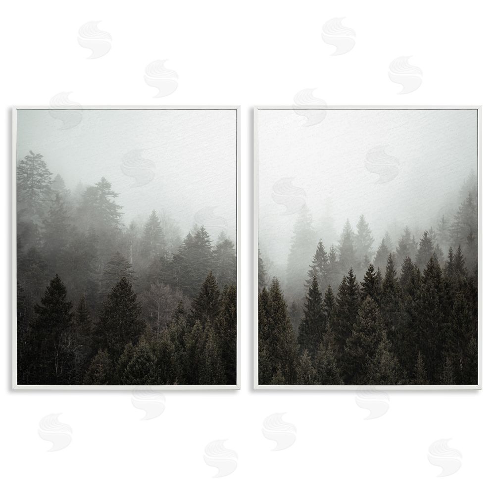 Kim Allen Serene Mountainous Forest Trees Nature White Framed Giclee Wall Art Print