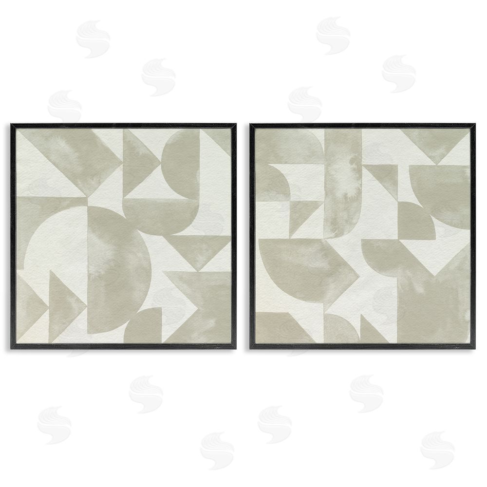 Grace Popp Abstract Geometric Triangle Shapes Painterly Black Framed Giclee Wall Art Print