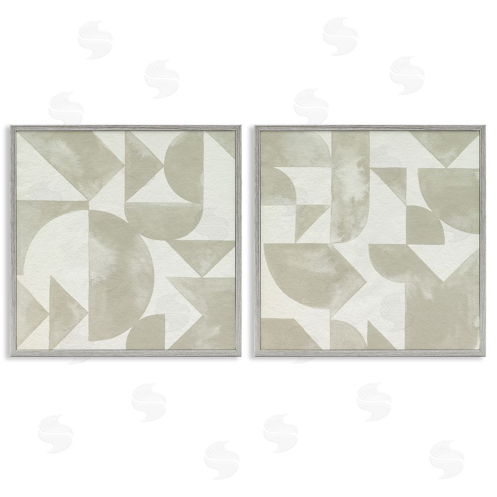 Grace Popp Abstract Geometric Triangle Shapes Painterly Gray Framed Giclee Wall Art Print