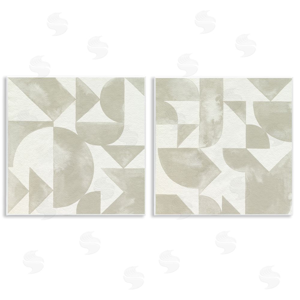 Grace Popp Abstract Geometric Triangle Shapes Painterly Wooden Wall Plaque Art Print