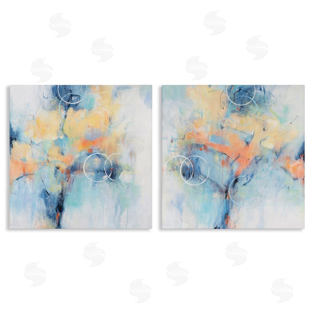 Tim O'Toole Abstract Blossoms Layered Circle Shapes Canvas Wall Art Print