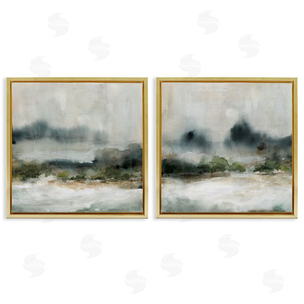Carol Robinson Somber Abstract Landscape Mountain Gold Floating Frame Canvas Wall Art Print