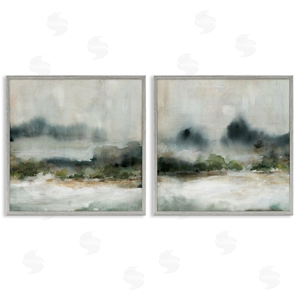 Carol Robinson Somber Abstract Landscape Mountain Gray Framed Giclee Wall Art Print