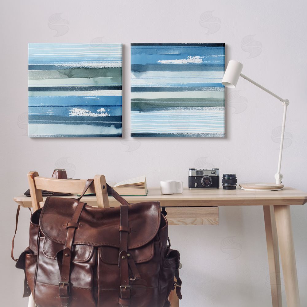 Grace Popp Saturated Blue Landscape Abstract Canvas Wall Art Print in Room