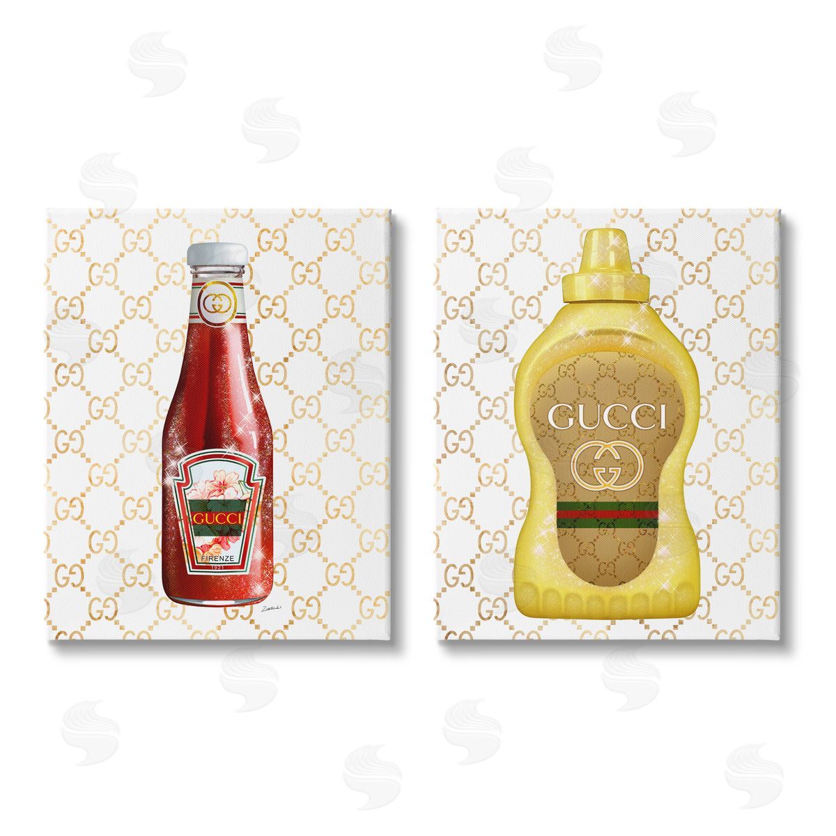 Ziwei Li Glam Fashion Kitchen Condiments Canvas Wall Art Print