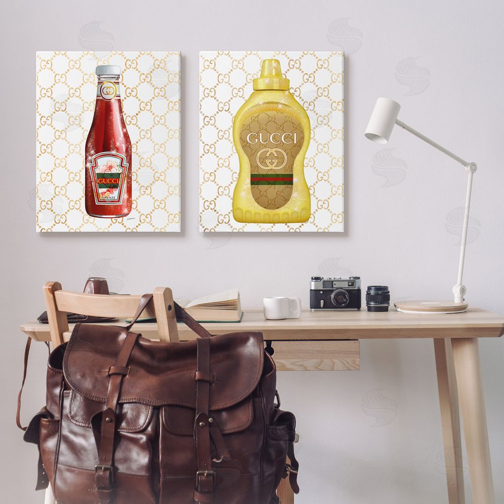 Ziwei Li Glam Fashion Kitchen Condiments Canvas Wall Art Print in Room
