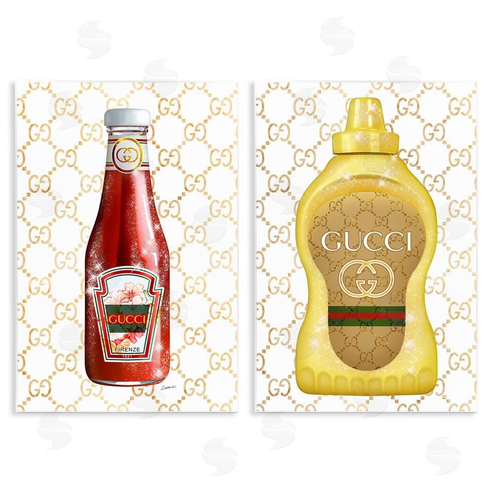 Ziwei Li Glam Fashion Kitchen Condiments Wooden Wall Plaque Art Print