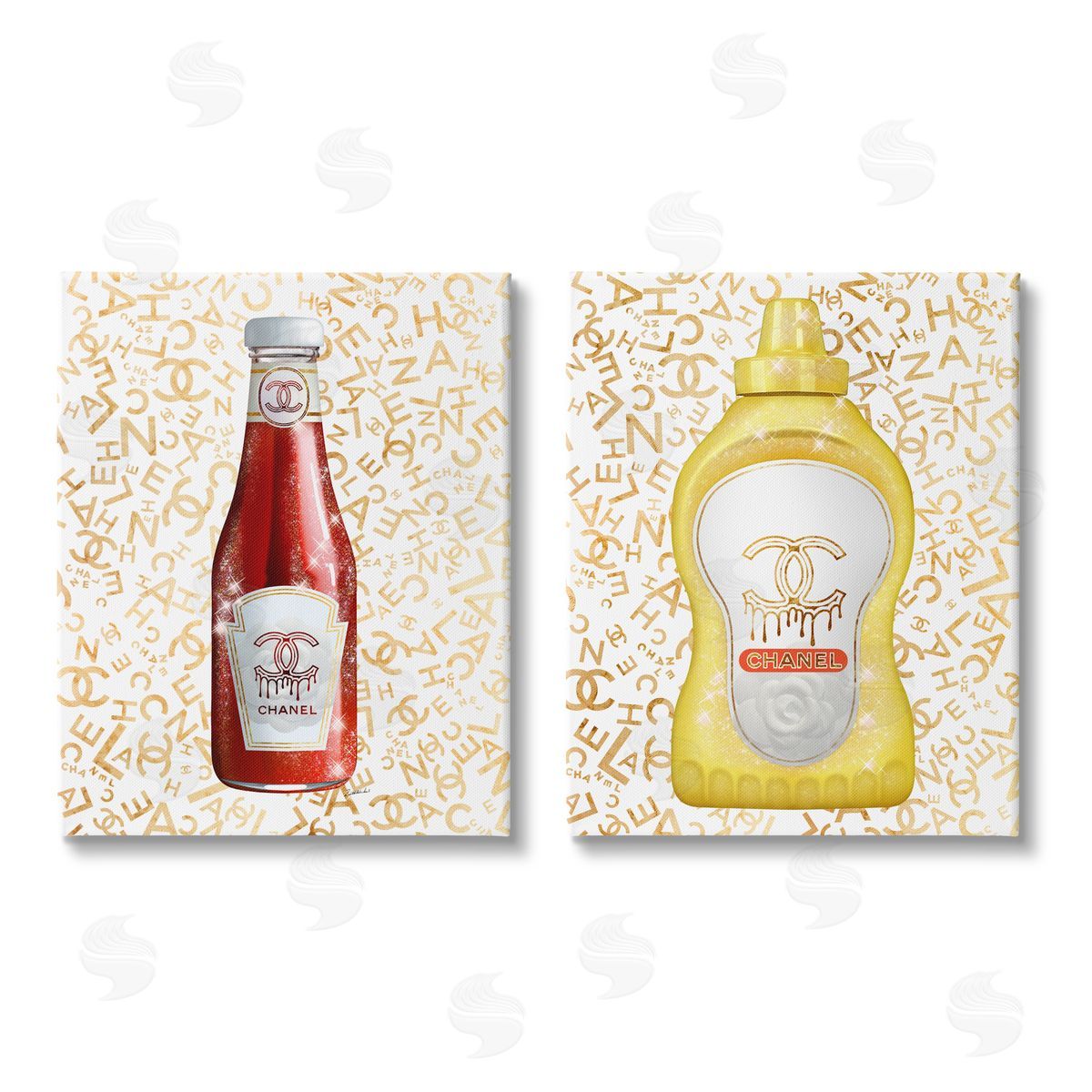 Ziwei Li Stylish Melting Fashion Logo Diner Condiments Canvas Wall Art Print
