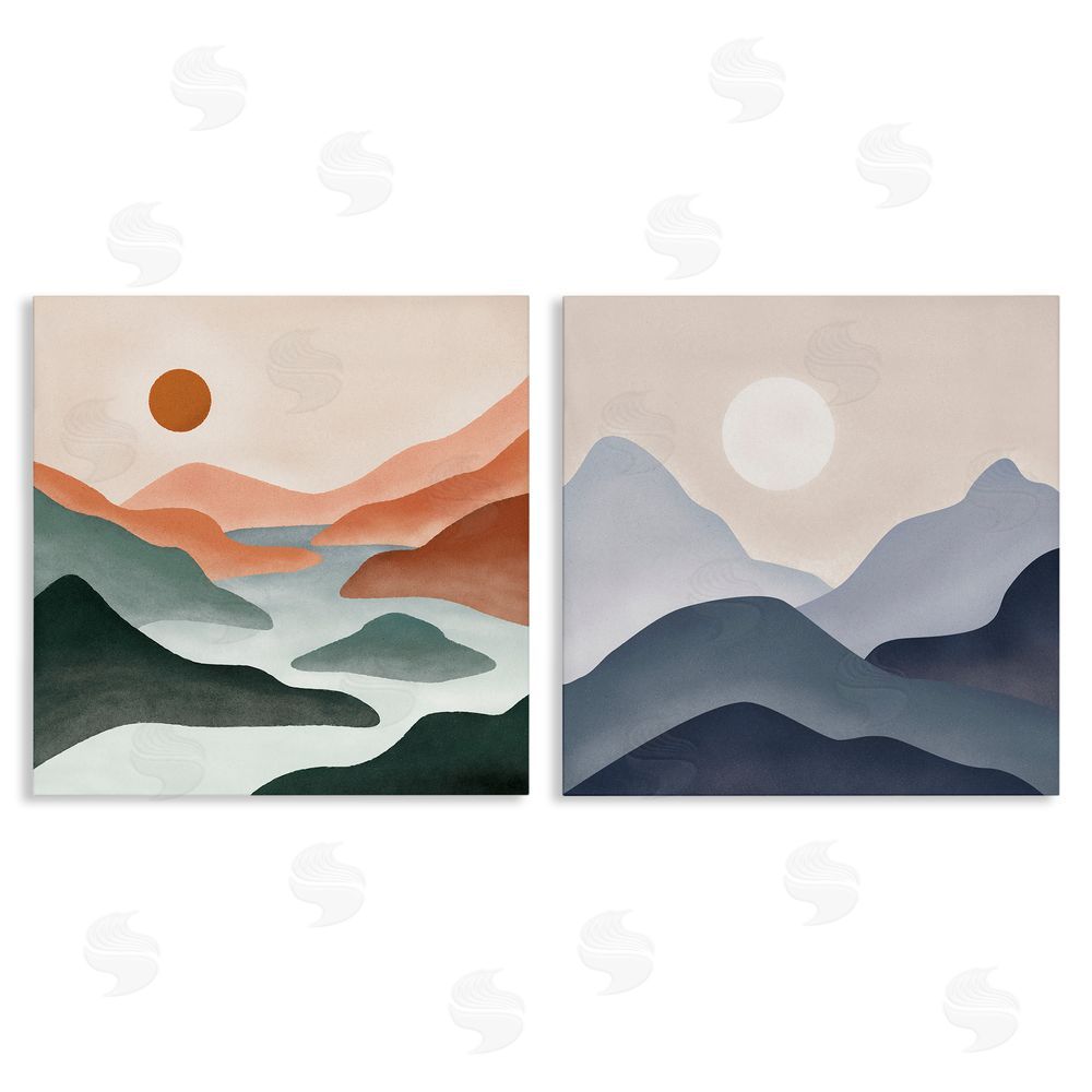 JJ Design House LLC Mountainous Landscape Flowing Stream Canvas Wall Art Print