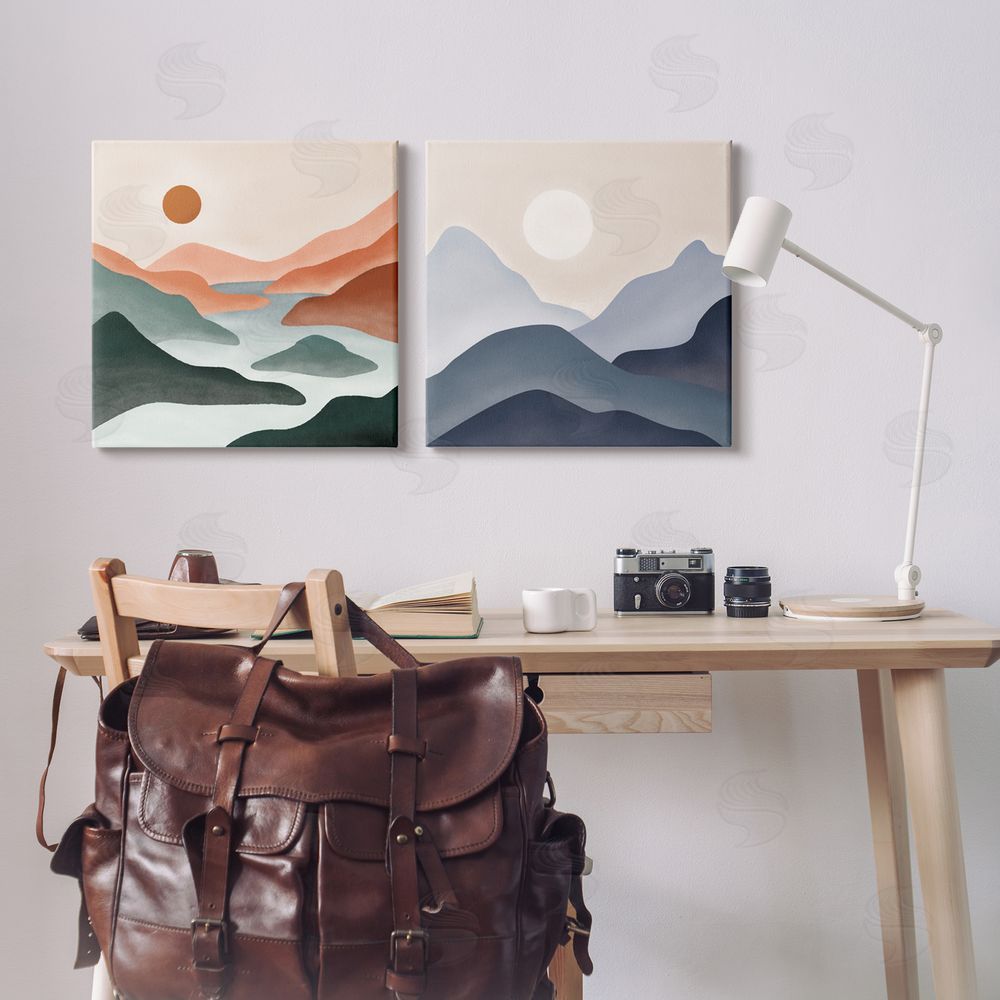 JJ Design House LLC Mountainous Landscape Flowing Stream Canvas Wall Art Print in Room