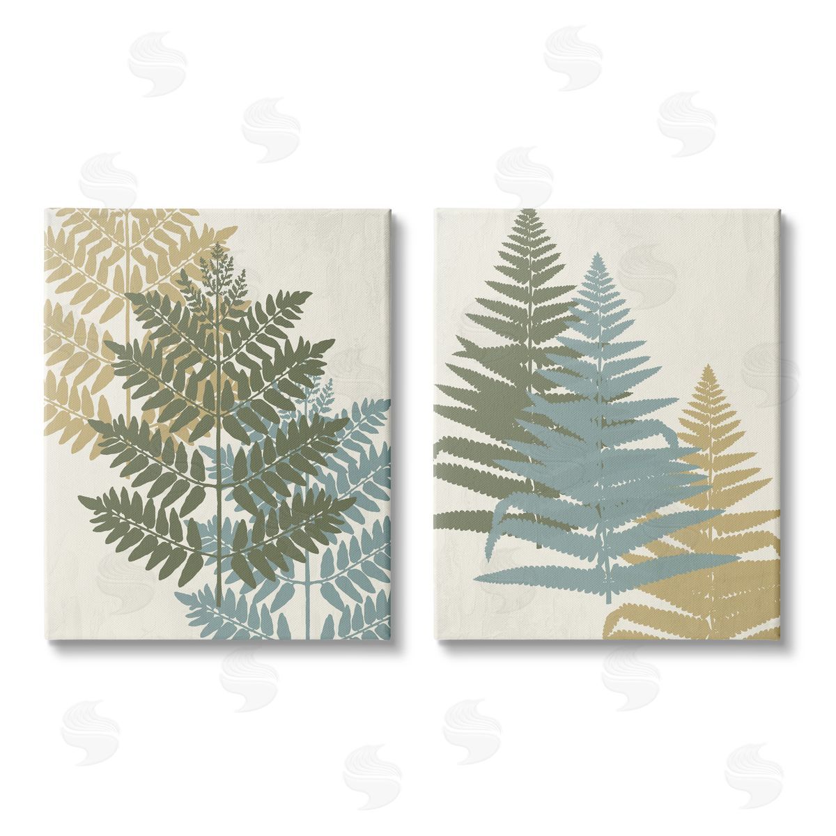 Kim Allen Muted Fern Plants Botanical Leaves Canvas Wall Art Print