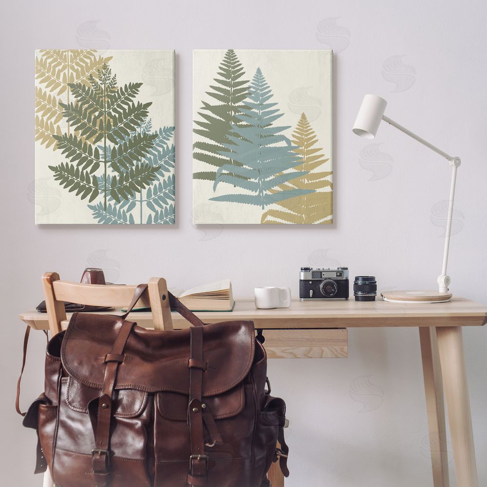 Kim Allen Muted Fern Plants Botanical Leaves Canvas Wall Art Print in Room