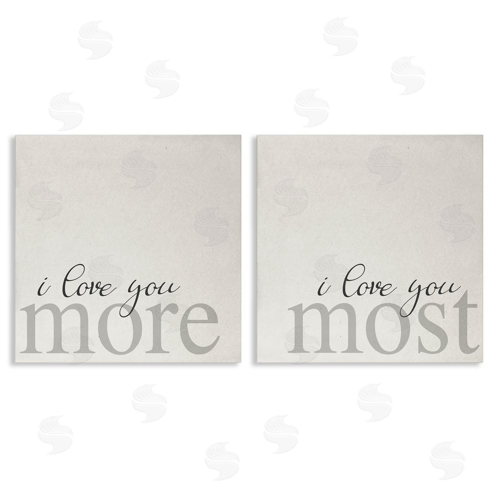 Stupell Studio I Love You More Most Romantic Sentiment  Canvas Wall Art Print
