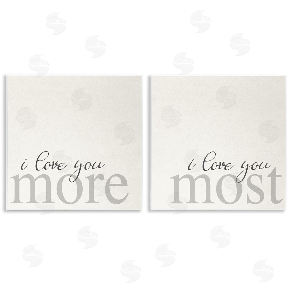 Stupell Studio I Love You More Most Romantic Sentiment  Wooden Wall Plaque Art Print