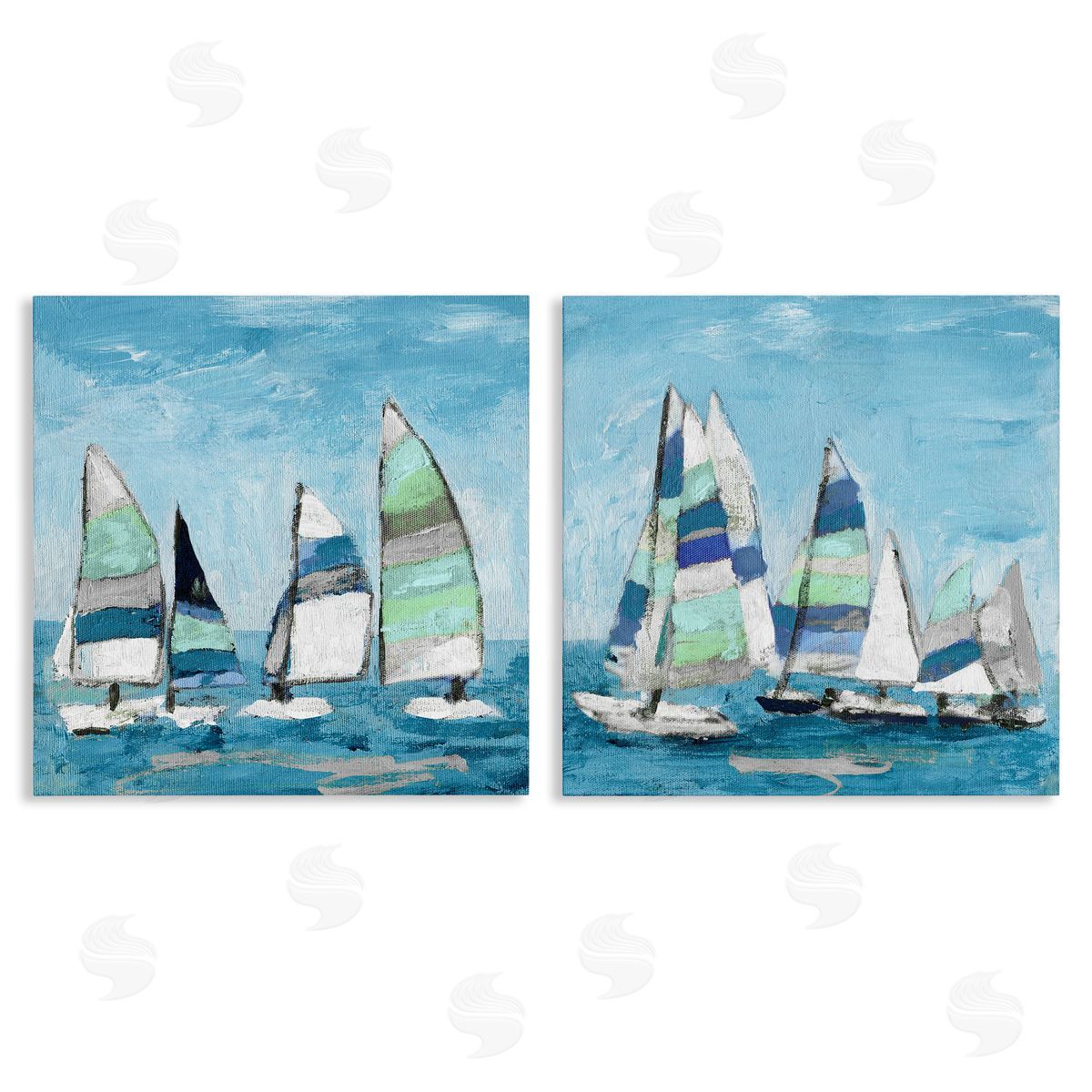Soothing Sailboats Drifting Marina Canvas Wall Art, Home Decor by Katrina Craven