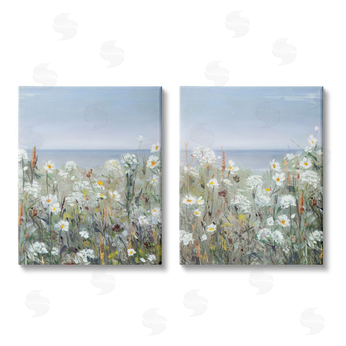 Sally Swatland Beachside Wild Flowers Blooming Scene Canvas Wall Art Print