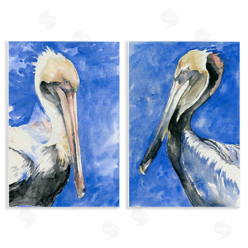 Jennifer Paxton Parker Nautical Pelican Birds Portrait Nature Wooden Wall Plaque Art Print