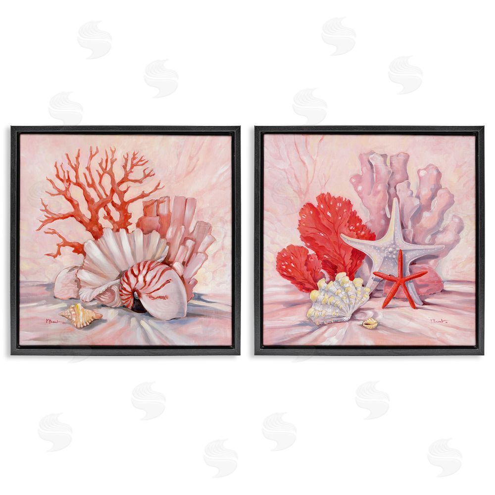 Paul Brent Pink Coral Sea Life Black Floating Frame Canvas Wall Art Print