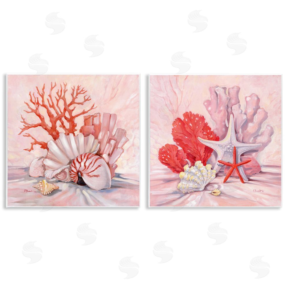 Paul Brent Pink Coral Sea Life Wooden Wall Plaque Art Print