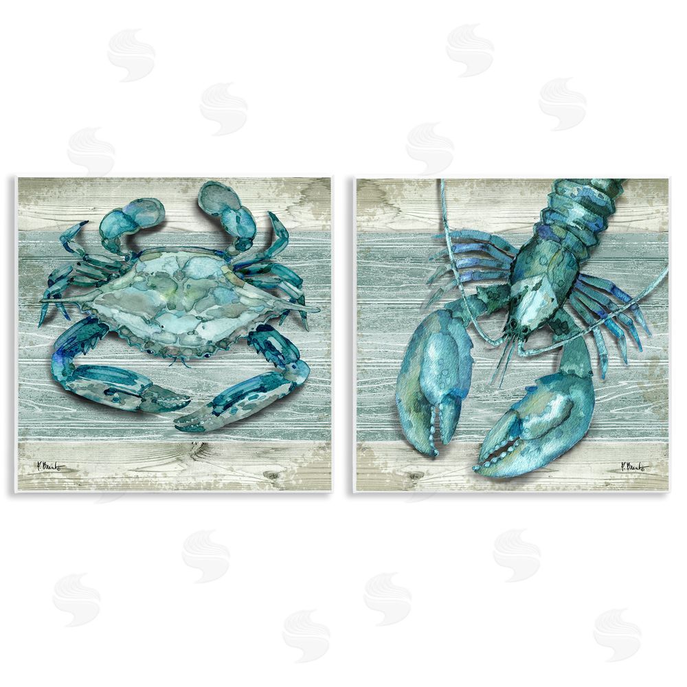 Paul Brent Rustic Crab Northpoint Lobster Wooden Wall Plaque Art Print