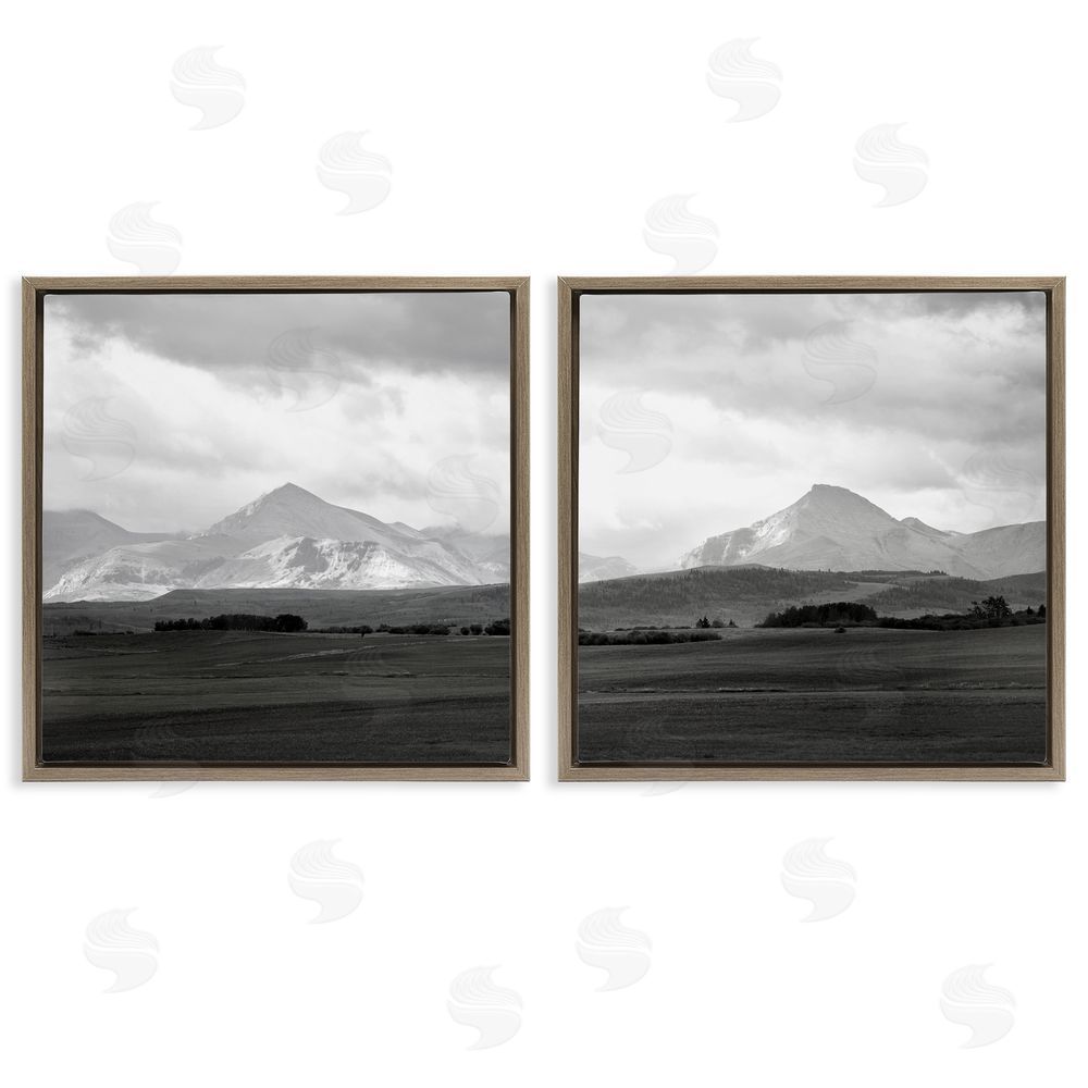 Carol Robinson Vast Rural Mountain Peaks Brown Floating Frame Canvas Wall Art Print