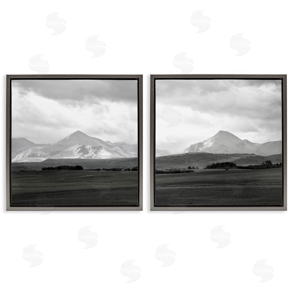 Carol Robinson Vast Rural Mountain Peaks Gray Floating Frame Canvas Wall Art Print