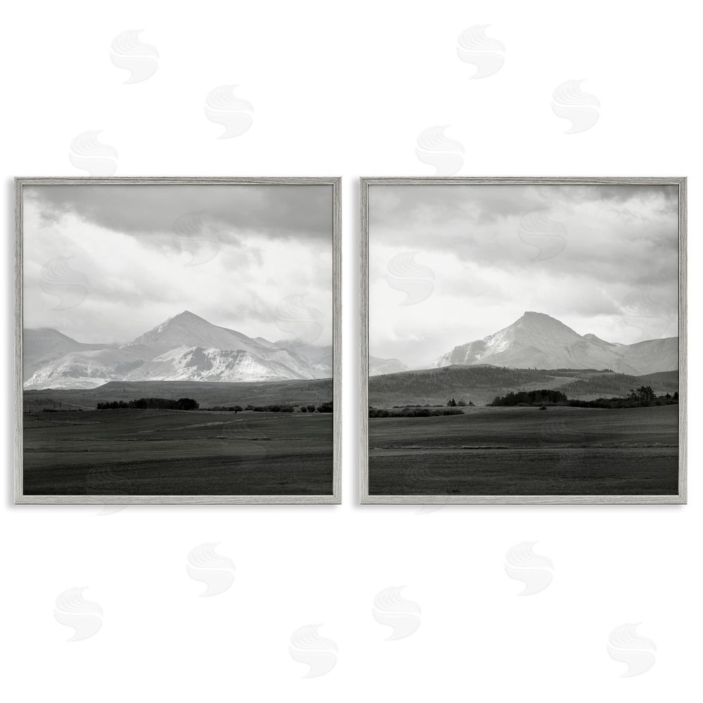 Carol Robinson Vast Rural Mountain Peaks Gray Framed Giclee Wall Art Print